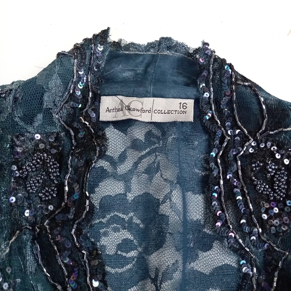 Anyhea Crawford vintage lace shirt jacket 16 - Picture 6 of 11